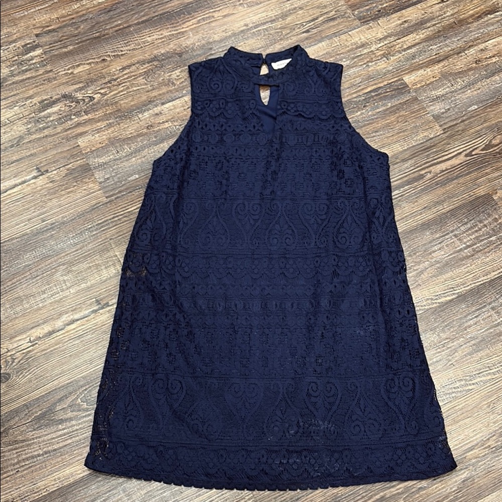 ❤️ Monteau Navy Lace Sleeveless Dress